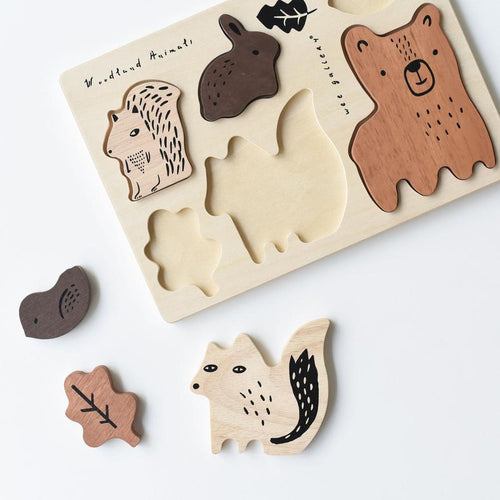 Wee Gallery Wooden Toy Puzzle - Woodland Animals