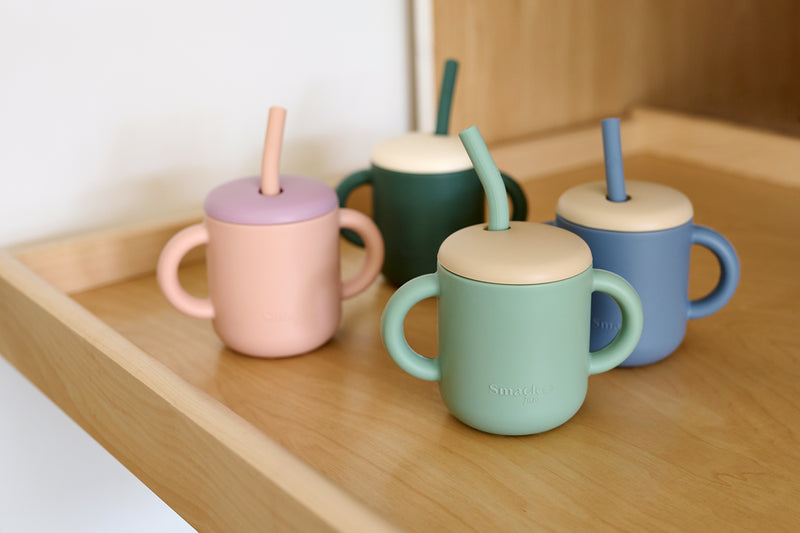 Smack Fun - Fun Cup & Straw - Cambridge Blue/Shifting Sand