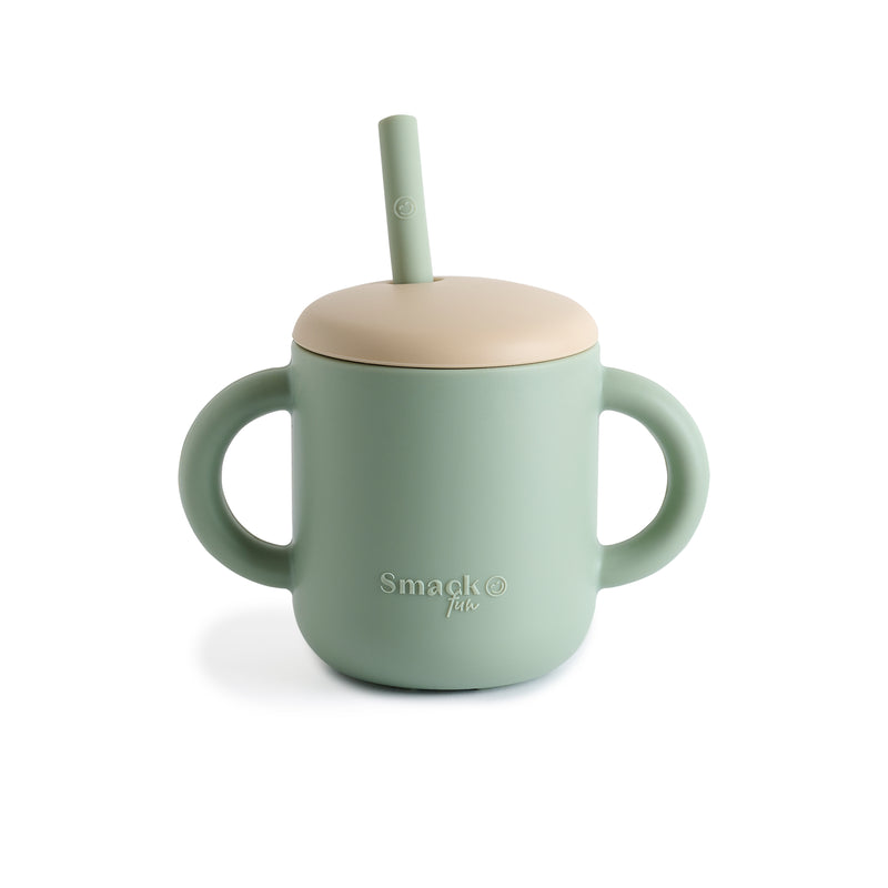 Smack Fun - Fun Cup & Straw - Cambridge Blue/Shifting Sand