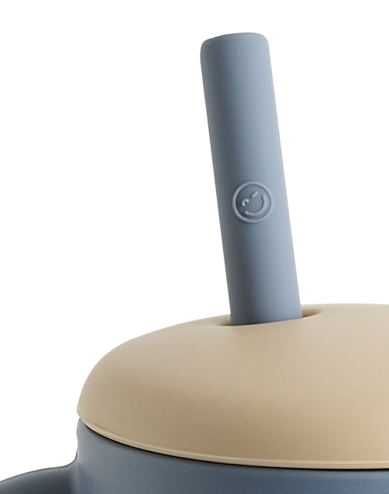 Smack Fun - Fun Cup & Straw - Cambridge Blue/Shifting Sand