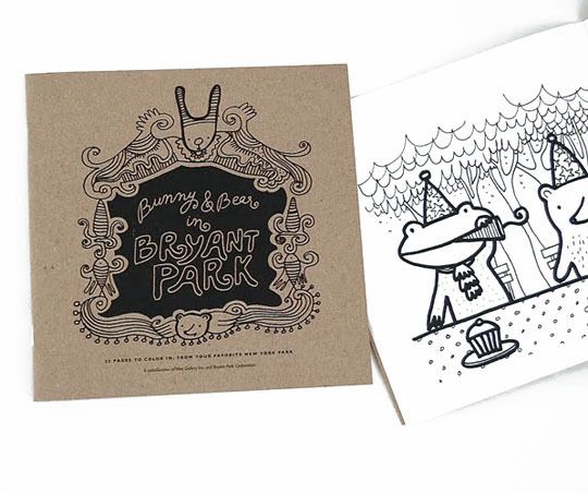Wee Gallery Coloring Book - Bunny and Bear in Bryant Park