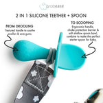 Grabease 2-in-1 Silicone Teether & Spoon