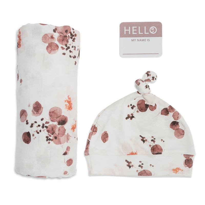 Lulujo Hello World Blanket & Knotted Hat