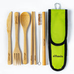 AllBambu Natural Bamboo Cutlery Set