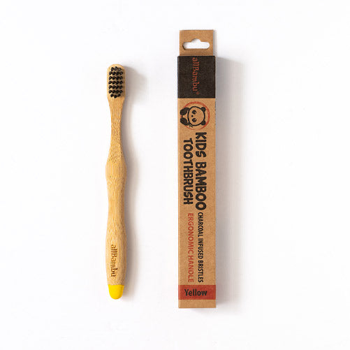 Yellow Children's Bamboo Toothbrush