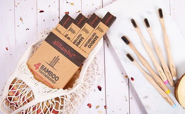 AllBambu Set of 4 Toothbrushes