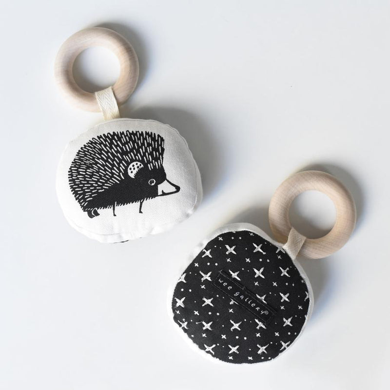 Wee Gallery Teether with Wooden Ring-Organic Cotton