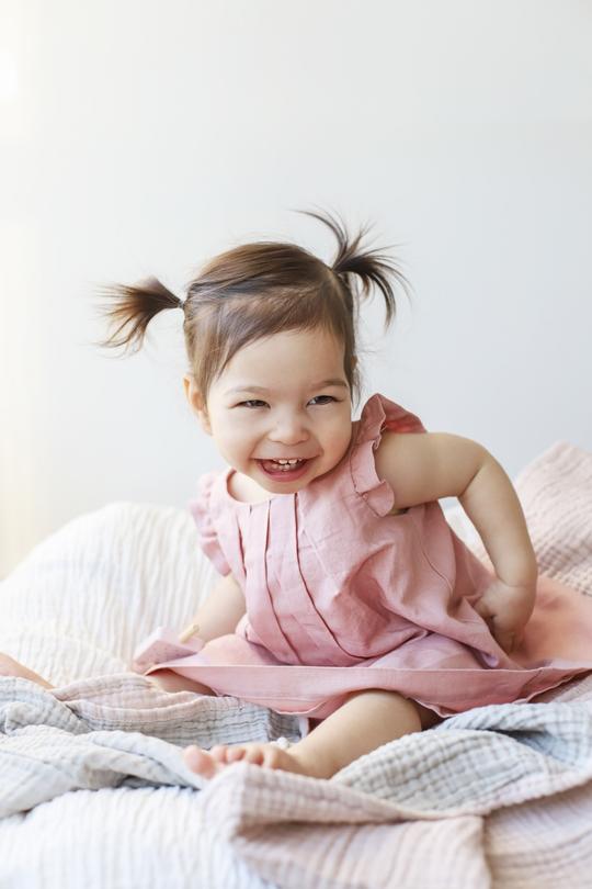 Beba Bean Box Pleat Linen Dress