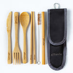 AllBambu Natural Bamboo Cutlery Set