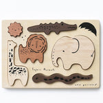 Wee Gallery Wooden Toy Puzzle - Safari Animals