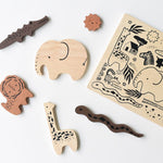 Wee Gallery Wooden Toy Puzzle - Safari Animals